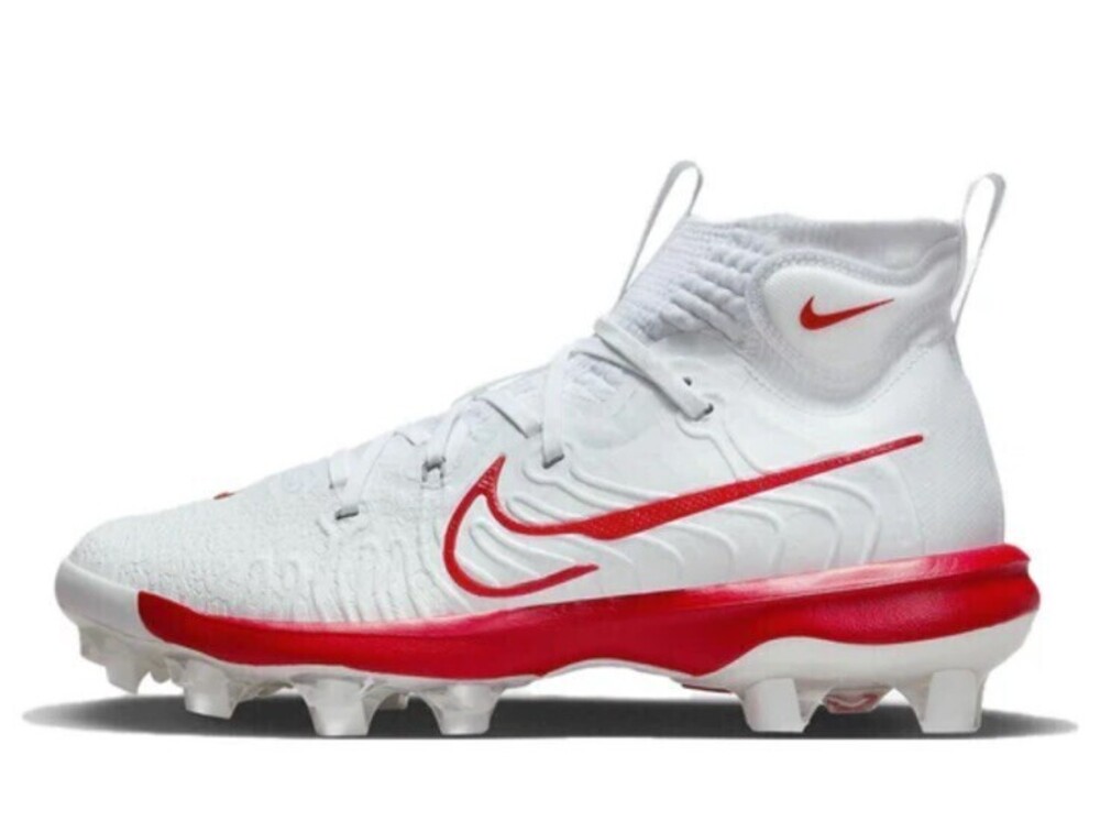 Size 8 Nike Alpha Huarache NXT MCS Baseball Cleats White Red DJ6519-104 Men's